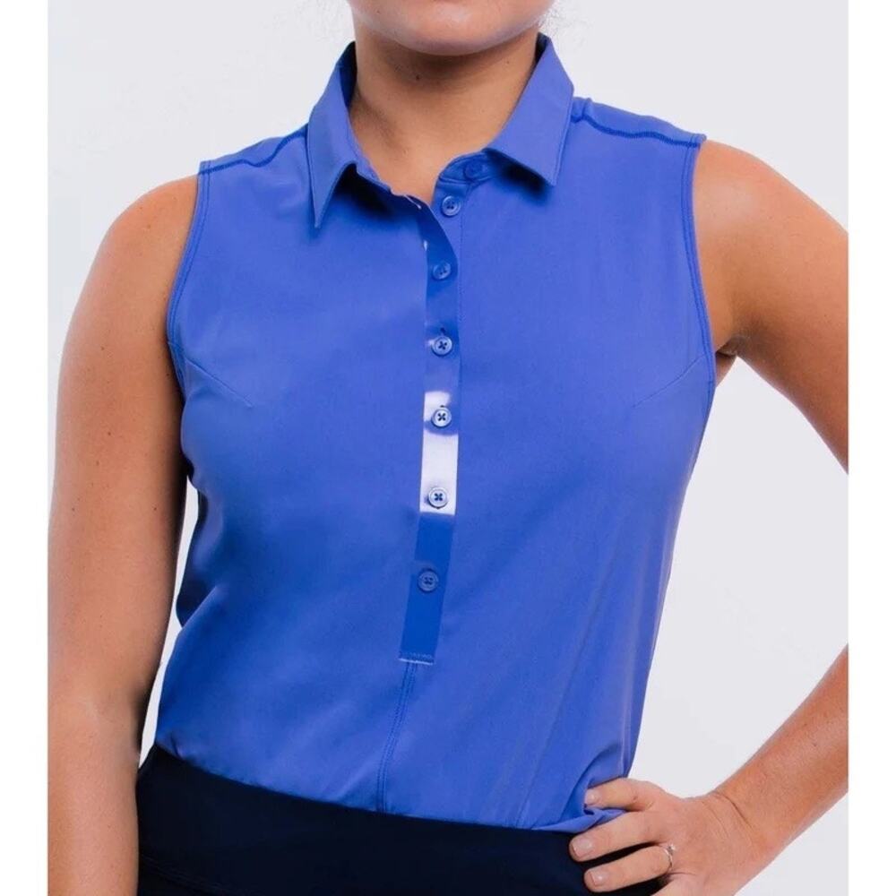 Foray Golf Core 2.0 Sleeveless Polo Blue NWT